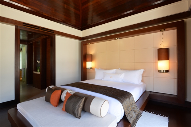 Interior of the room at Gaya Island Resort