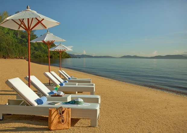 Lounge Chair by the beach at Gaya Island