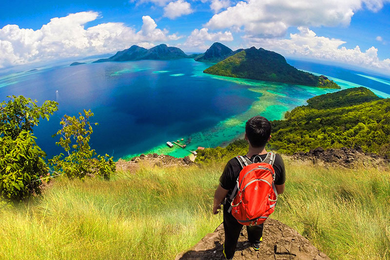 Hiking at Bohey Dulang Island